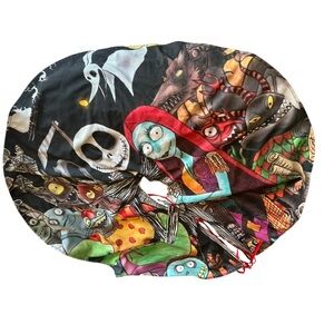 Colorful Nightmare before Christmas Themed Round Tree Skirt